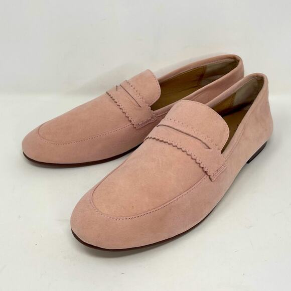 Suede Ice Pink Penny Loafers NWOT - Picture 3 of 13